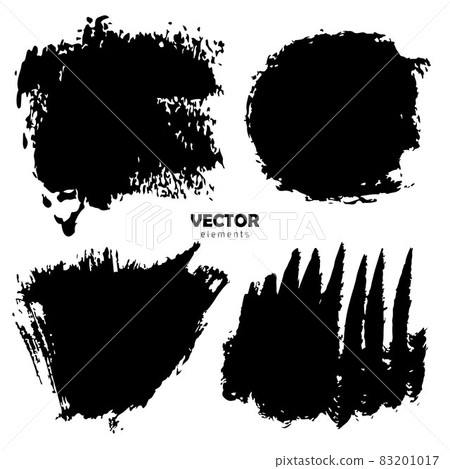 Set Brush Shape Vector Strokes in Black color on white background. Hand painted grange elements. Ink drawing. Dirty artistic design . Place for text, quote, information, company name. Set Brush Shape Vector Strokes in Black color on white background. Hand painted grange elements. Ink drawing. Dirty artistic design . Place for text, quote, information, company name. 83201017