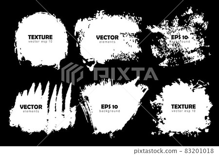 Grunge Set Brush Shape Vector Strokes White color Isolated on Black background. Hand painted grange elements. Ink drawing. Messy design Place for text and quote Grunge Set Brush Shape Vector Strokes White color Isolated on Black background. Hand painted grange elements. Ink drawing. Messy design Place for text and quote 83201018