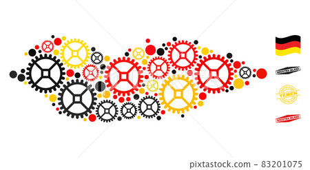 Workshop Composition Socotra Island Map in German Flag Colors and Grunge Seals 83201075