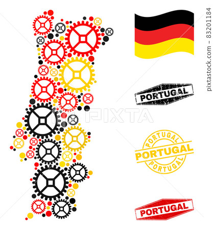 Workshop Collage Portugal Map in German Flag Colors and Grunge Seals Workshop Collage Portugal Map in German Flag Colors and Grunge Seals 83201184