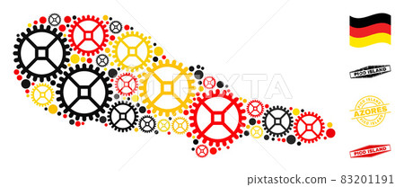 Service Collage Pico Island Map in German Flag Colors and Grunge Seals Service Collage Pico Island Map in German Flag Colors and Grunge Seals 83201191