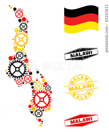 Mechanics Collage Malawi Map in German Flag Colors and Grunge Seals Mechanics Collage Malawi Map in German Flag Colors and Grunge Seals 83201611