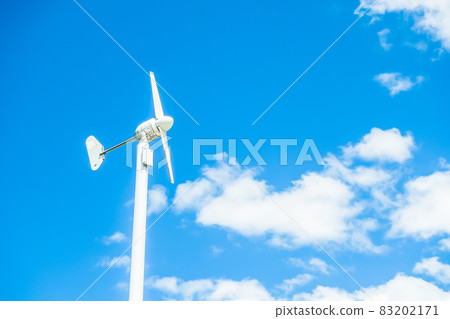 Small wind power generation system blue sky background material 83202171