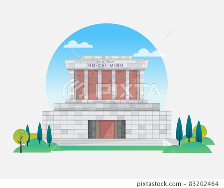 Ho Chi Minh Mausoleum in Hanoi, Vietnam, vector 83202464