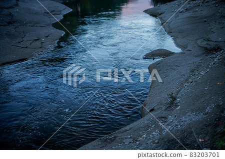 Autumn leaves on the waterside 83203701