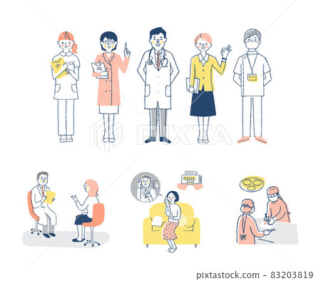 Various medical scene sets with medical staff Various medical scene sets with medical staff 83203819