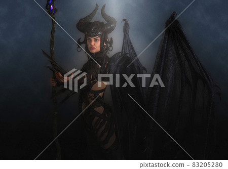 Black magic queen at night 3d illustration Black magic queen at night 3d illustration 83205280