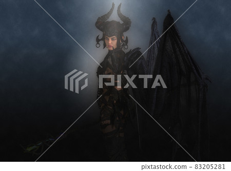 Black magic queen at night 3d illustration Black magic queen at night 3d illustration 83205281