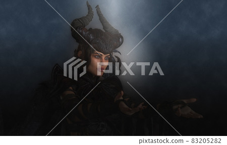 Black magic queen at night 3d illustration Black magic queen at night 3d illustration 83205282