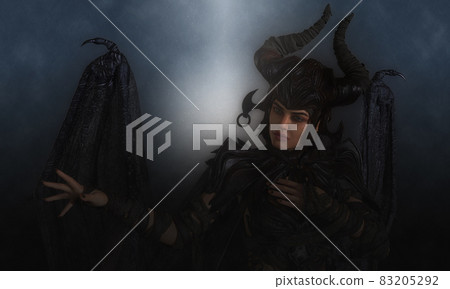 Black magic queen at night 3d illustration Black magic queen at night 3d illustration 83205292