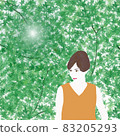 藍色秋葉下的女人 83205293