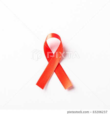 Red bow ribbon symbol HIV, AIDS cancer awareness Red bow ribbon symbol HIV, AIDS cancer awareness 83206237