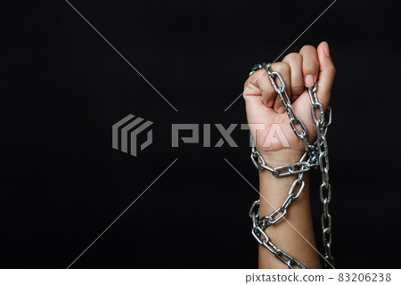 Woman chained on hand Woman chained on hand 83206238