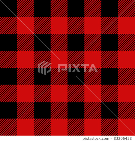 Seamless pattern. Red lumberjack buffalo plaid. Vector endless background, texture. Christmas patterns 83206438