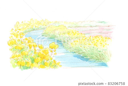Watercolor: Spring stream 83206758