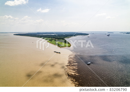 Amazon and Rio Negro, Manaus city, Brazil 83206790