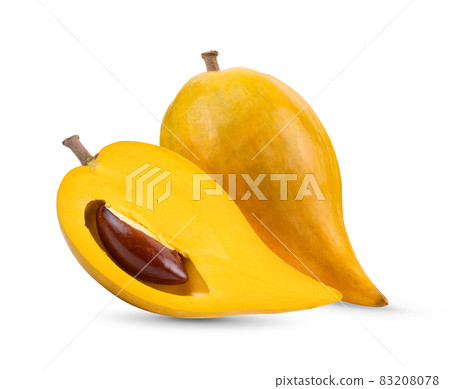 canistel fruit (Egg fruit, Tiesa, Yellow sapote, Canistelsapote, Chesa, Pouteria lucuma) isolated on white 83208078