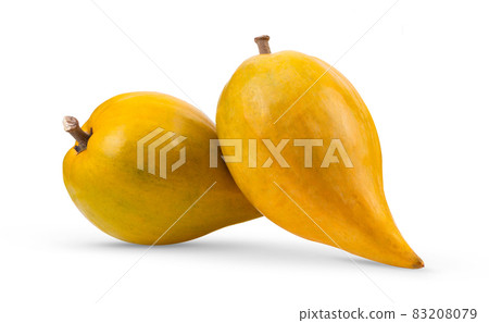 canistel fruit (Egg fruit, Tiesa, Yellow sapote, Canistelsapote, Chesa, Pouteria lucuma) isolated on white 83208079