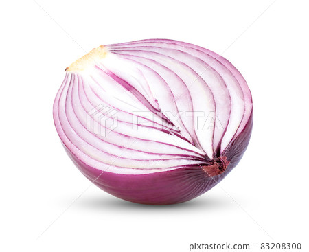 red onion slices isolated on white 83208300