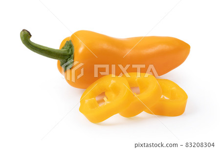 orange peppers(capsicum) on a white 83208304