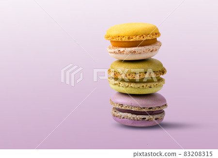 sweet french Cake macaron or macaroon with vintage pastel colored tone sweet french Cake macaron or macaroon with vintage pastel colored tone 83208315