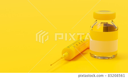 Yellow vaccine bottle. Yellow vaccine bottle. 83208561