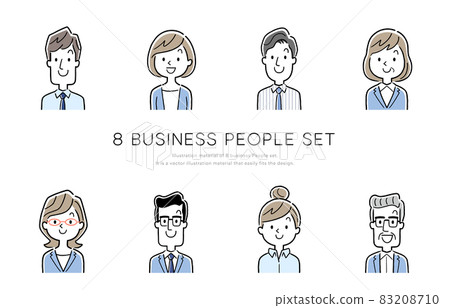 Vector Illustration Material: Business, Person Icon Set 83208710