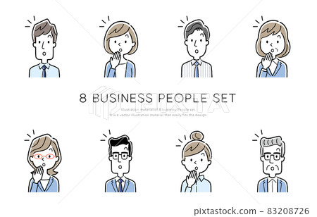 矢量插圖素材：商業、人物圖標集 83208726