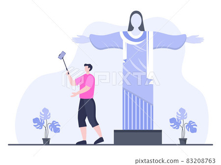 Travel to Brazil Background Vector Illustration. Time to Visit the Icon Landmarks of these World Famous Tourist Attractions of the Country 83208763