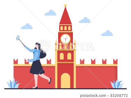 Travel to Russia Background Vector Illustration. Time to Visit the Icon Landmarks of these World Famous Tourist Attractions of the Country 83208772