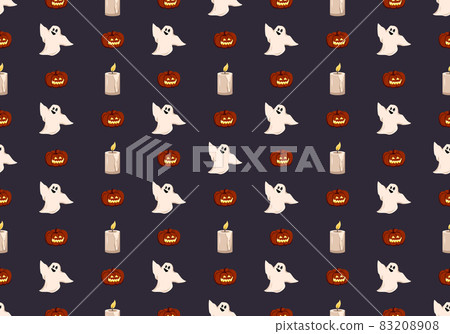 Bright dark pattern with pumpkins, ghosts and... - Stock Illustration ...