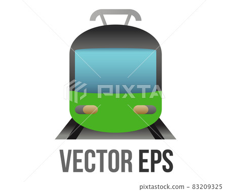 vector green public transport train or subway on rails icon for short or medium length journeys vector green public transport train or subway on rails icon for short or medium length journeys 83209325