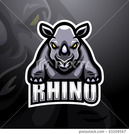 Rhino esport mascot logo design 83209567