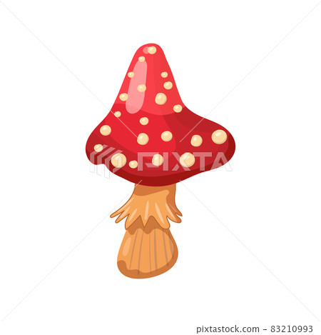 Mushroom Amanita, magic poisone, red white color. Vector illustration cartoon style Mushroom Amanita, magic poisone, red white color. Vector illustration cartoon style 83210993