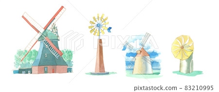 Watercolor: Windmill Watercolor: Windmill 83210995