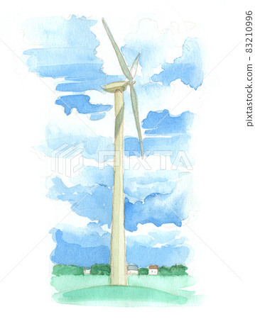 Watercolor: Wind power Watercolor: Wind power 83210996