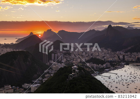 Beautiful panorama of Rio de Janeiro at twilight, Brazil. Sugarloaf Mountain Beautiful panorama of Rio de Janeiro at twilight, Brazil. Sugarloaf Mountain 83211042