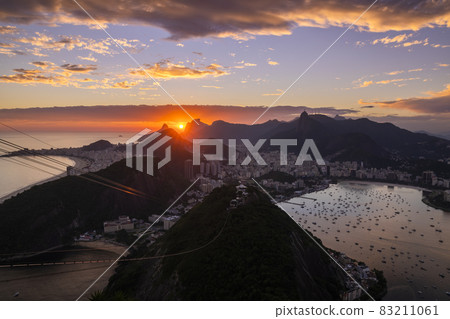Beautiful panorama of Rio de Janeiro at twilight, Brazil. Sugarloaf Mountain Beautiful panorama of Rio de Janeiro at twilight, Brazil. Sugarloaf Mountain 83211061