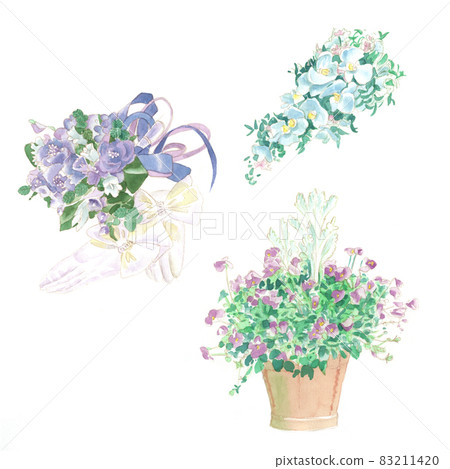 水彩畫: 婚禮花束 83211420