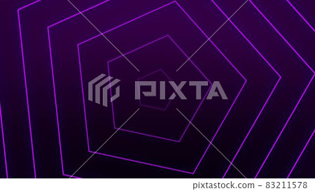 Background illustration material that radio waves in a purple digital pentagon 83211578
