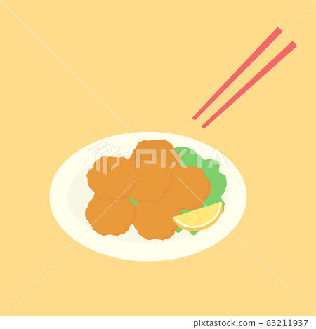簡單可愛的炸雞插畫 83211937