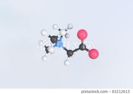 Betaine molecule, isolated molecular model. 3D rendering 83212613