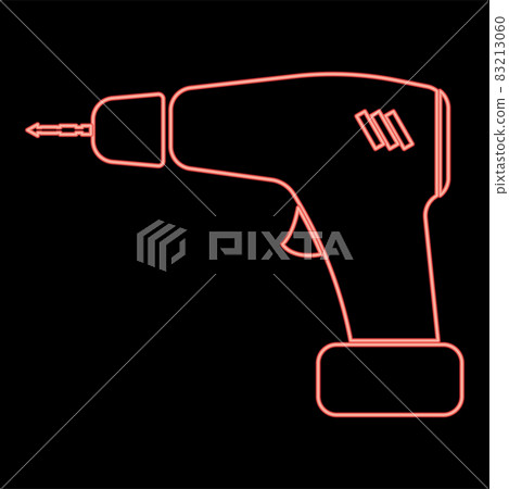 Neon screwdriver icon black color in circle red color vector illustration flat style image Neon screwdriver icon black color in circle red color vector illustration flat style image 83213060