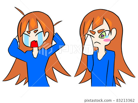 面部表情性格女孩情緒悲傷 83213362