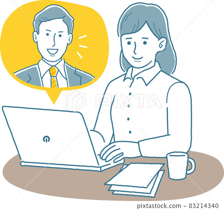 Woman working remotely Woman working remotely 83214340