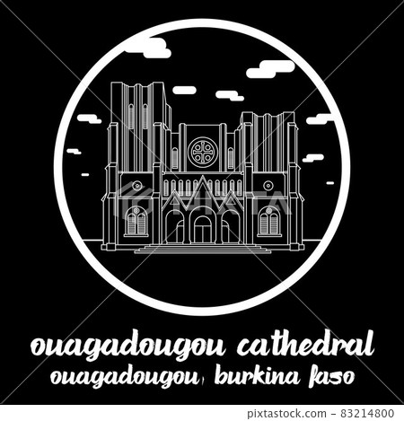 Circle Icon line Ouagadougou Cathedra. Vector illustration Circle Icon line Ouagadougou Cathedra. Vector illustration 83214800
