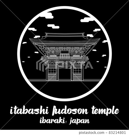Circle Icon line Itabashi Fudoson Temple. Vector illustration 83214801