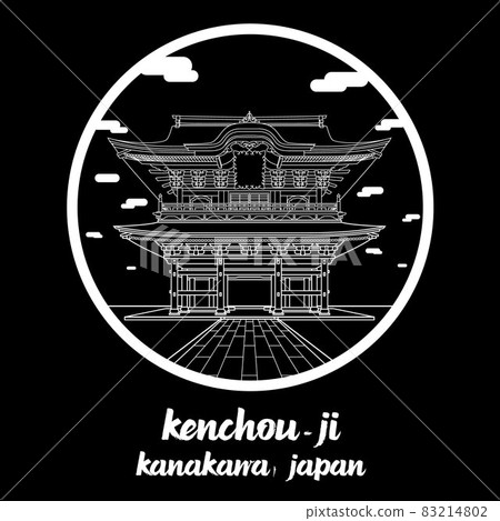 Circle Icon line Kenchou-ji. Vector illustration 83214802