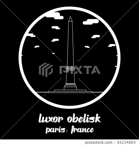 Circle Icon line Luxor Obelisk. Vector illustration Circle Icon line Luxor Obelisk. Vector illustration 83214803