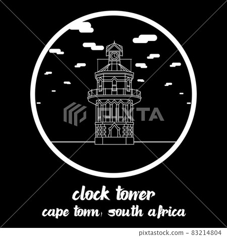 Circle Icon line Clock Tower. Vector illustration Circle Icon line Clock Tower. Vector illustration 83214804